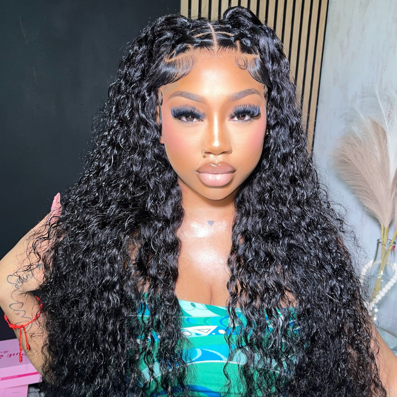 VIYA Water Wave 13x6 Lace Front Wig Natural Black Human Hair Wig