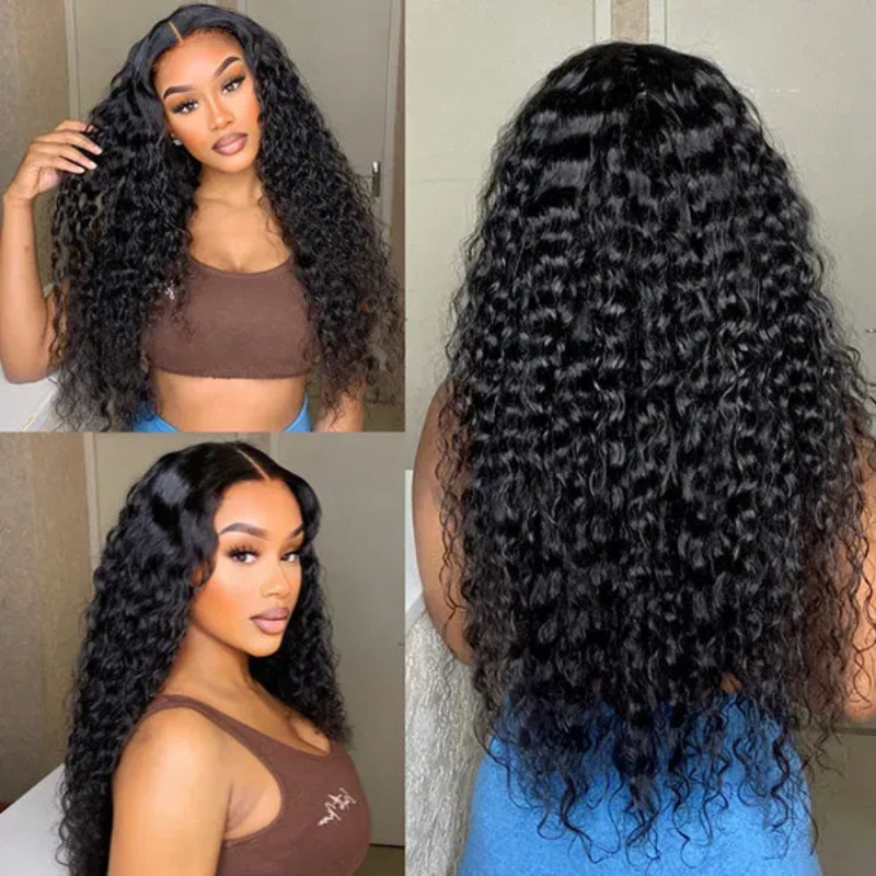 VIYA Full Size™ Glueless 5x5 HD Lace Deep Wave Wig Natural Black All Pre Styled Wig