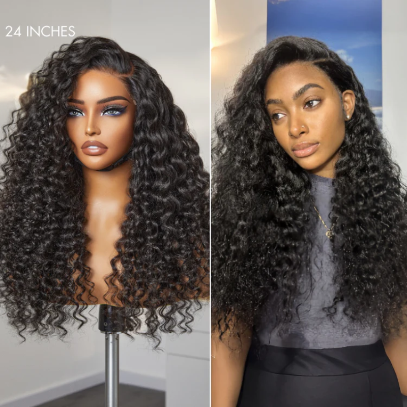 VIYA Full Size™ Glueless 5x5 HD Lace Deep Wave Wig Natural Black All Pre Styled Wig
