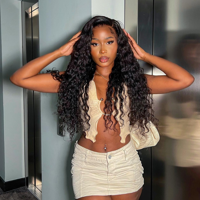 VIYA Full Size™ Glueless 5x5 HD Lace Deep Wave Wig Natural Black All Pre Styled Wig