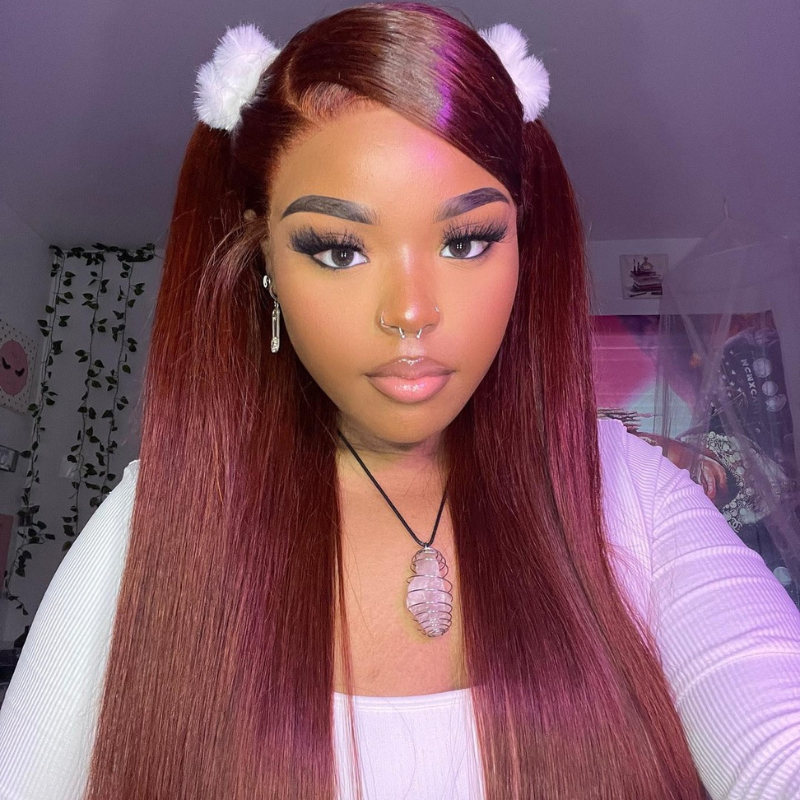 VIYA Auburn Red Color Full Size™ 13x6 HD Lace Frontal Straight All Pre Styled Wig
