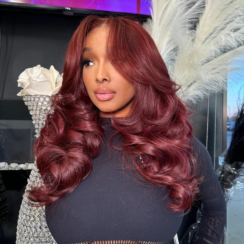 VIYA Auburn Red Color 13x6 HD Lace Frontal Full Size™ Loose Body Wave All Pre Styled Wig