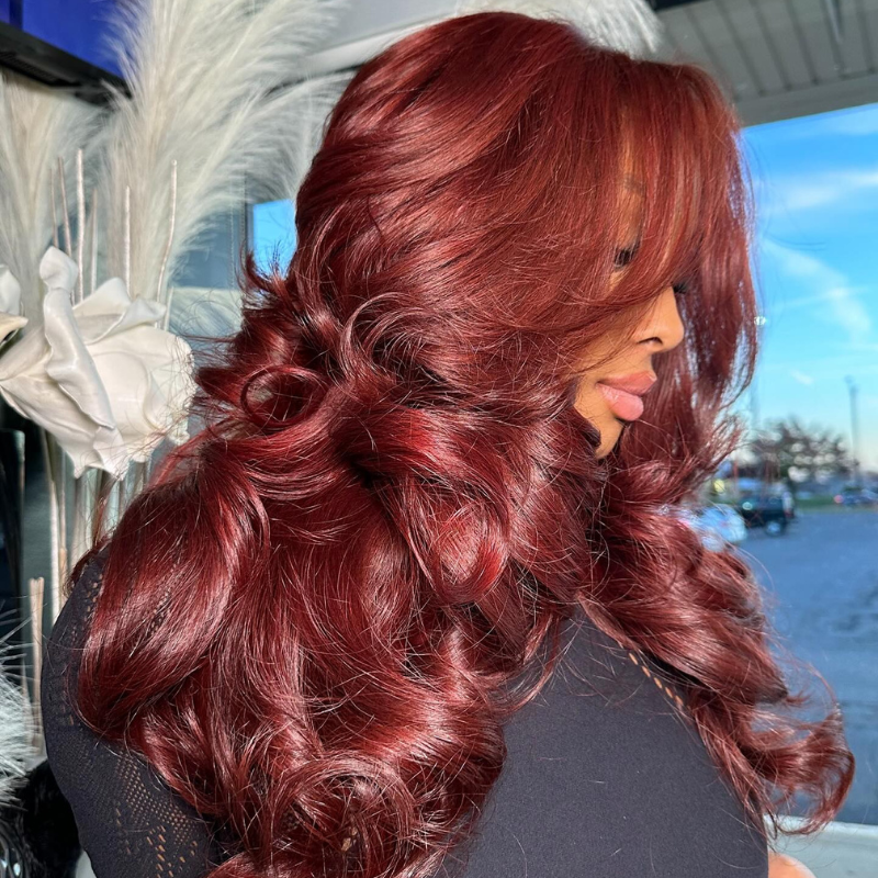 VIYA Auburn Red Color 13x6 HD Lace Frontal Full Size™ Loose Body Wave All Pre Styled Wig