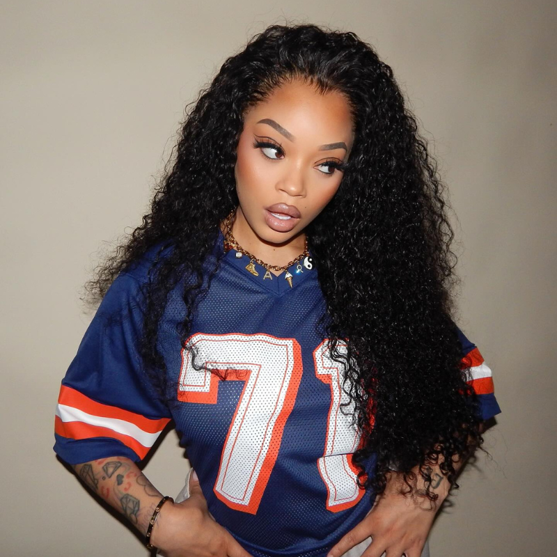 VIYA Curly 13x4 HD Lace Frontal Wig Natural Black Human Hair Pre Bleached Knots Wig