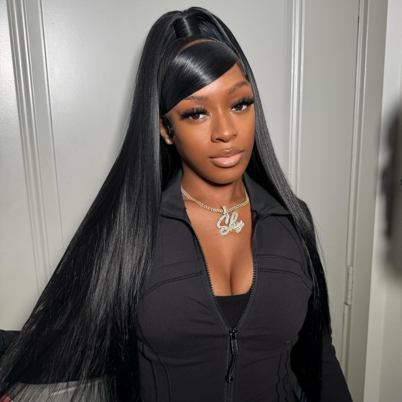 VIYA Straight 13x4 HD Lace Frontal Wig Natural Color Human Hair Pre Bleached Knots Wig