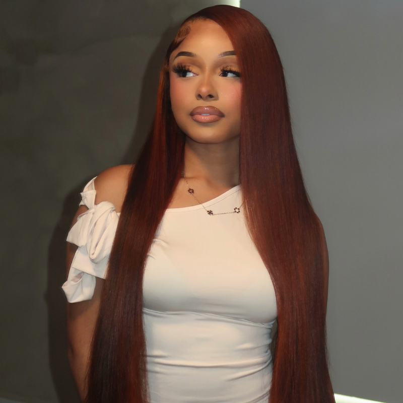 VIYA Auburn Red Color Full Size™ 13x6 HD Lace Frontal Straight All Pre Styled Wig