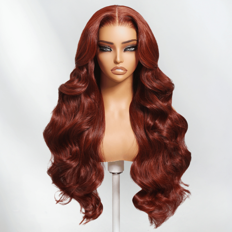 VIYA Full Size™ 5x5 HD Lace Auburn Red Color Loose Body Wave All Pre Styled Wig