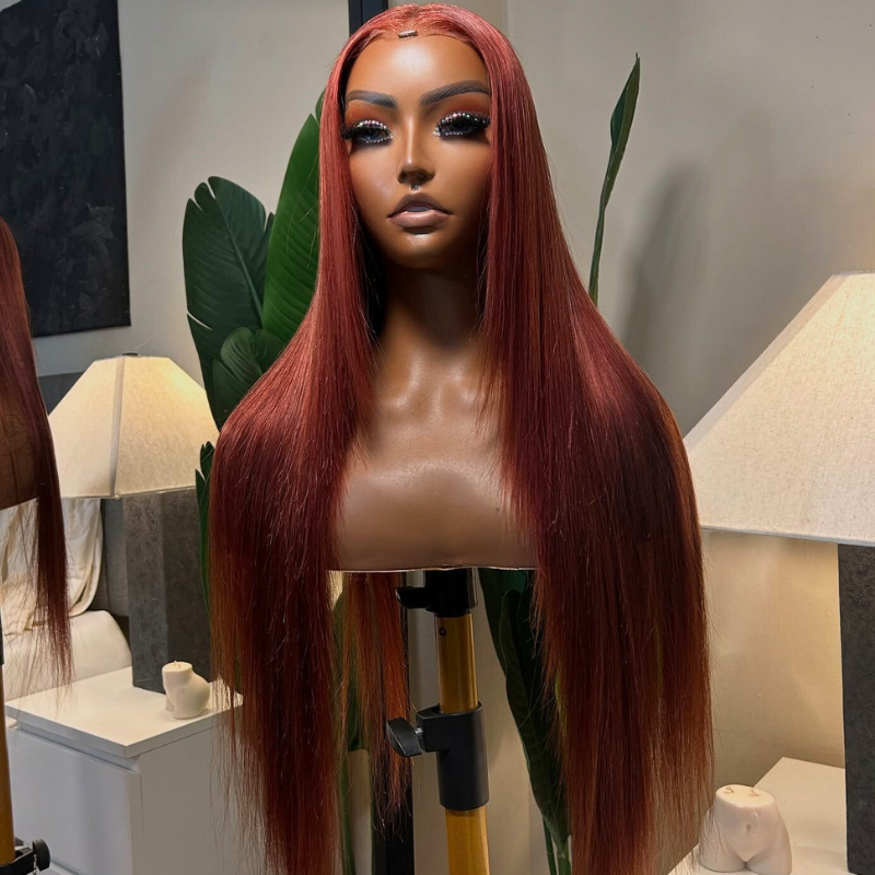 VIYA Auburn Red Color Full Size™ 13x6 HD Lace Frontal Straight All Pre Styled Wig