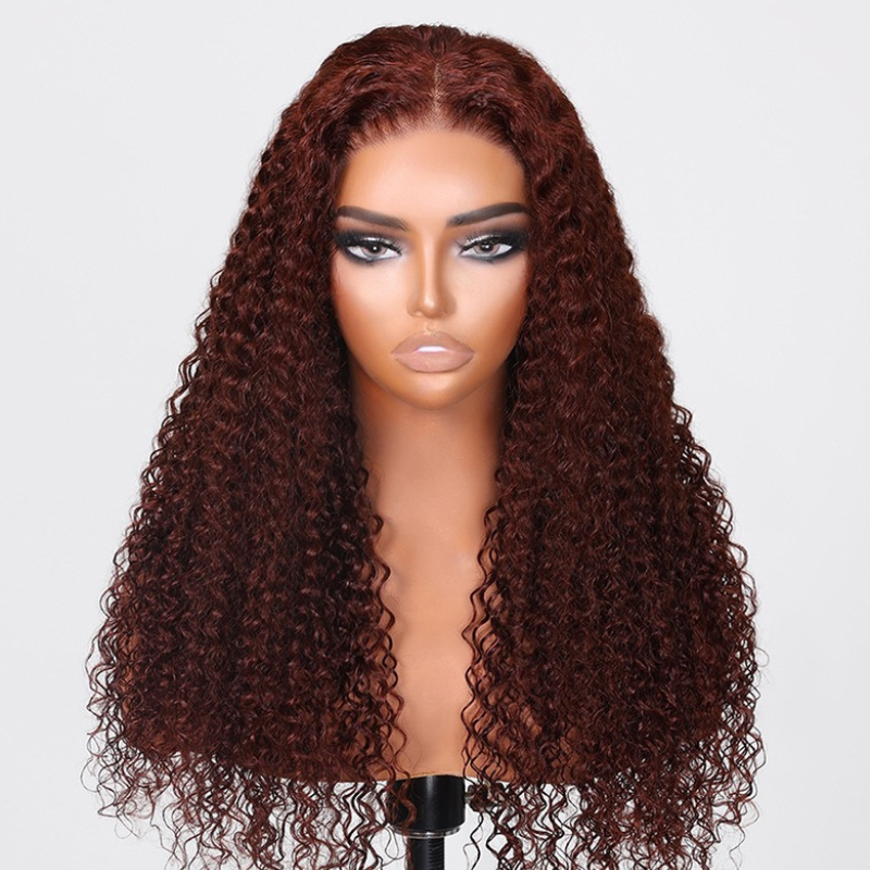 VIYA Full Size™ Curly Auburn Red 13x6 HD Lace Frontal Human Hair All Pre Styled Wig