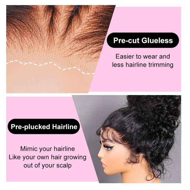 VIYA 360 HD Lace Invisi Drawstring Wear Go Pre-Bleached Pre Cut Lace Glueless Loose Body Wave Wig