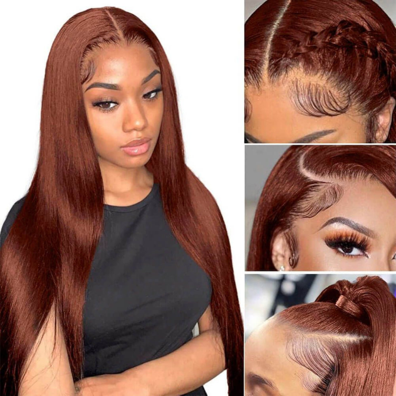VIYA Auburn Red Color Full Size™ 13x6 HD Lace Frontal Straight All Pre Styled Wig