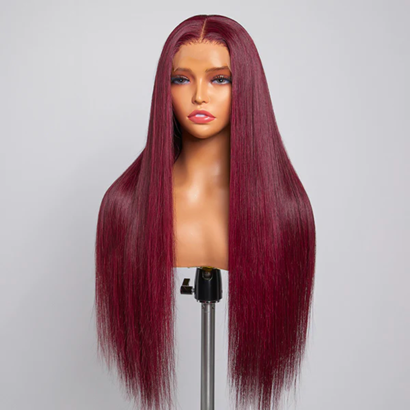 VIYA 13x4 HD Lace Frontal 99J Pre Bleached Knots Straight Human Hair Wig