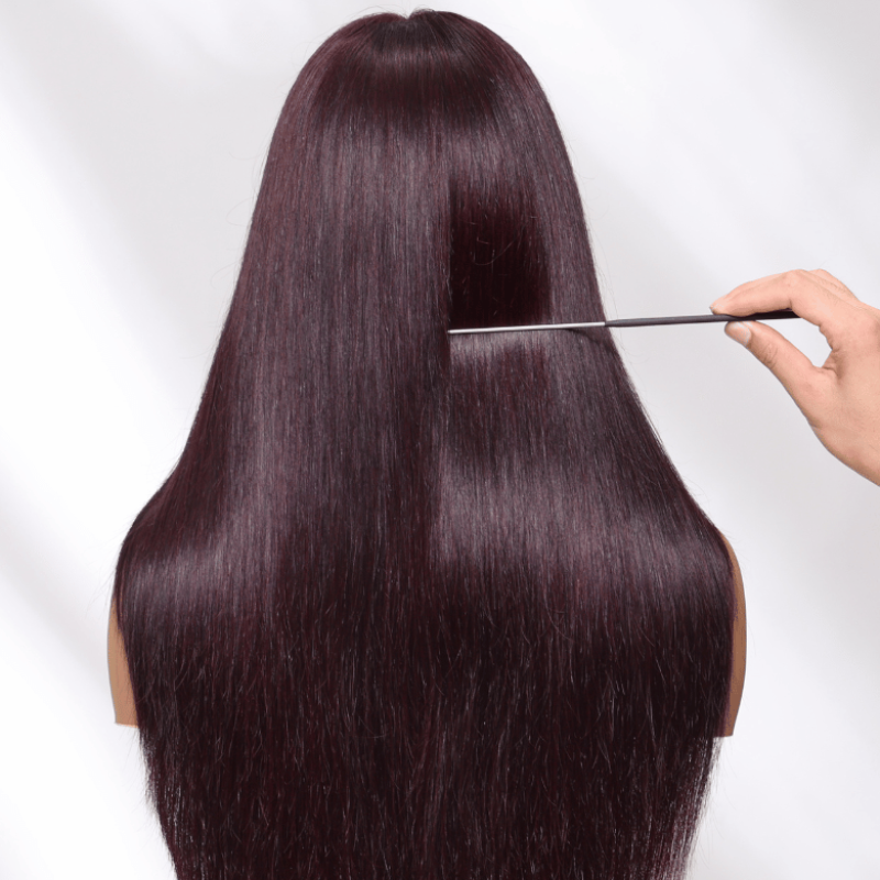 VIYA Body Wave & Straight Burgundy 99J Color 13x6 HD Lace Frontal Human Hair Wig