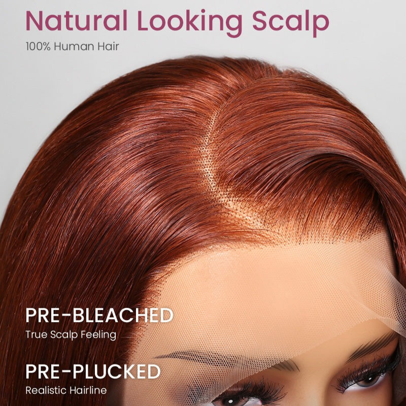 VIYA Auburn Red Color Full Size™ 13x6 HD Lace Frontal Straight All Pre Styled Wig