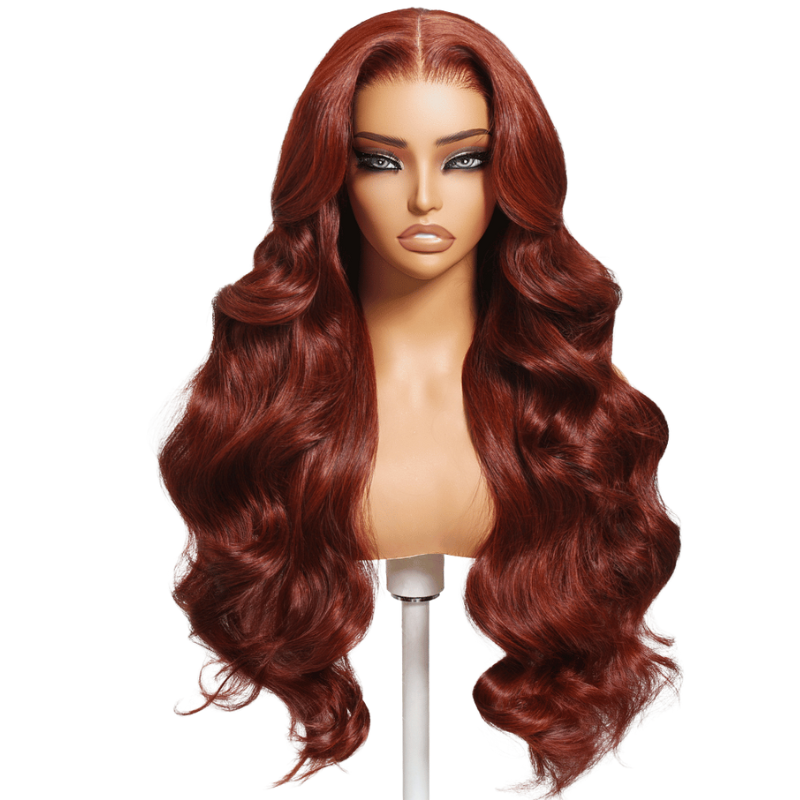VIYA Auburn Red Color Lace 13x4/13x6 HD Lace Body Wave Pre Bleached Knots Wig