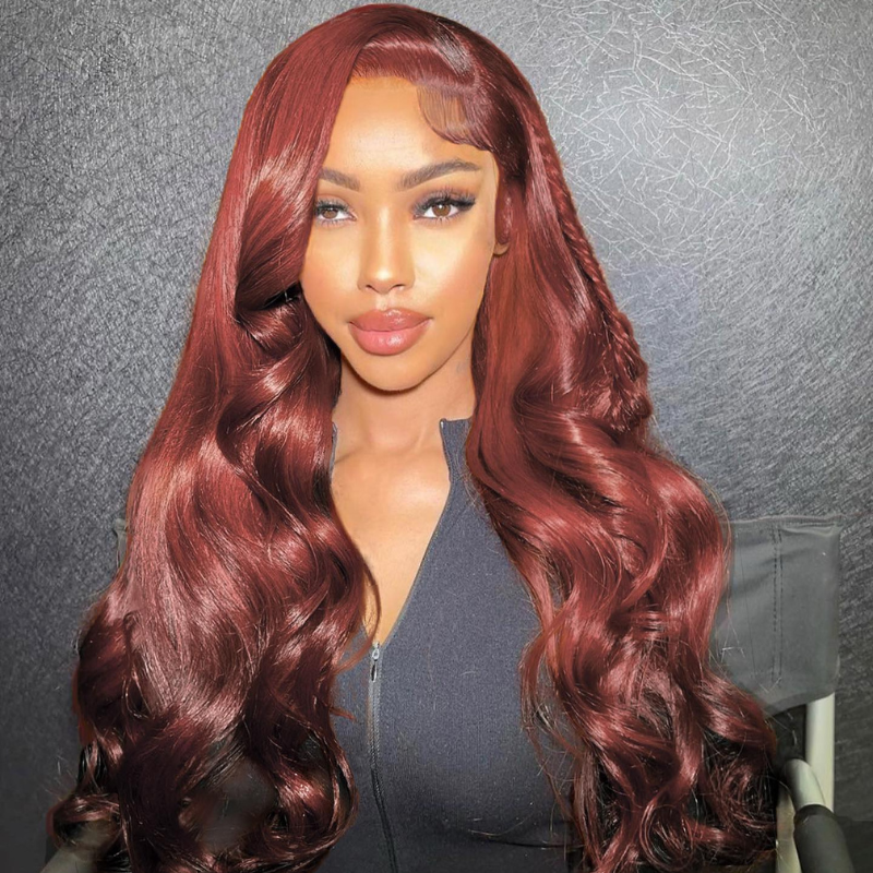 VIYA Auburn Red Color Lace 13x4/13x6 HD Lace Body Wave Pre Bleached Knots Wig