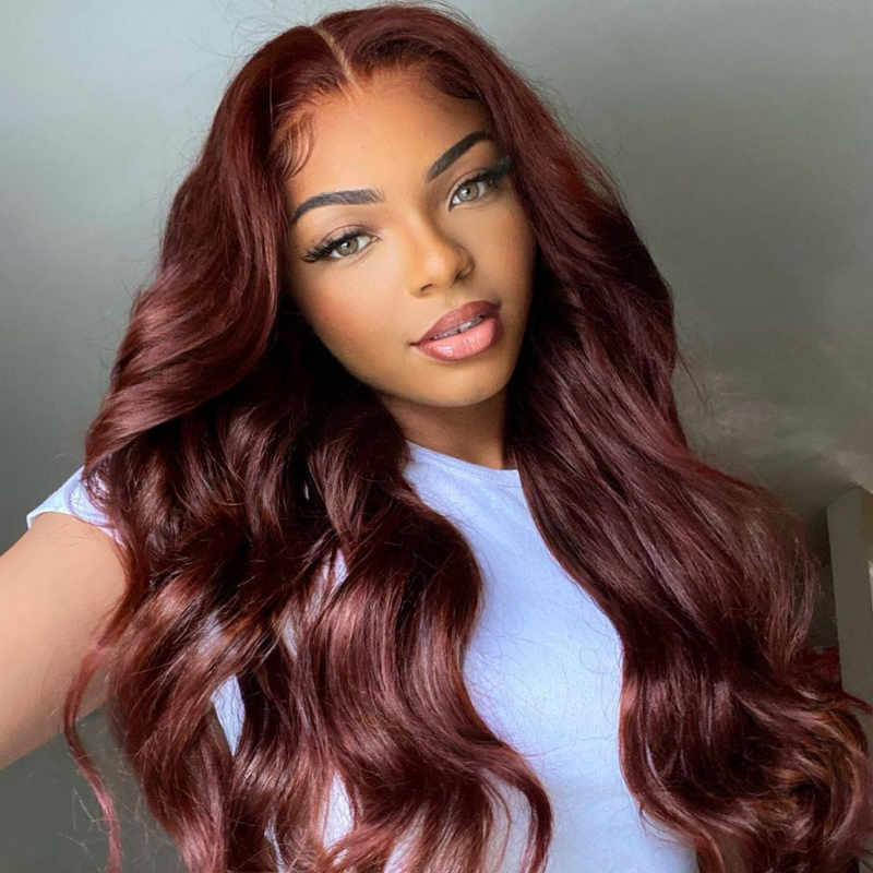 VIYA Auburn Red Color Lace 13x4/13x6 HD Lace Body Wave Pre Bleached Knots Wig