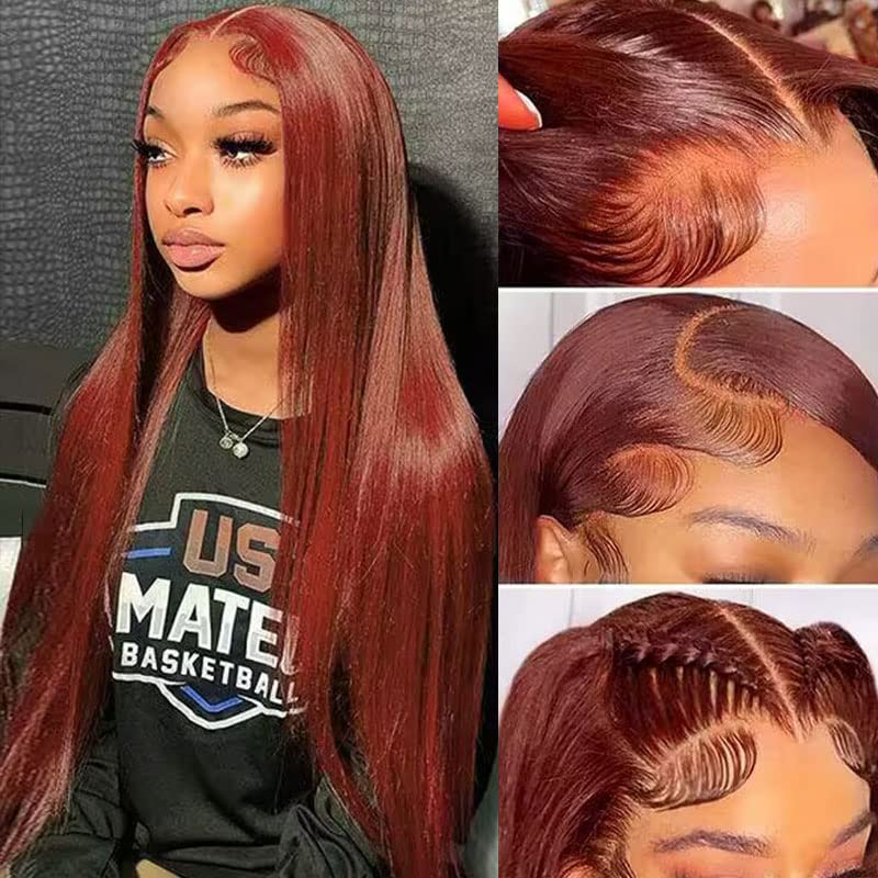 VIYA Auburn Red Color Full Size™ 13x6 HD Lace Frontal Straight All Pre Styled Wig