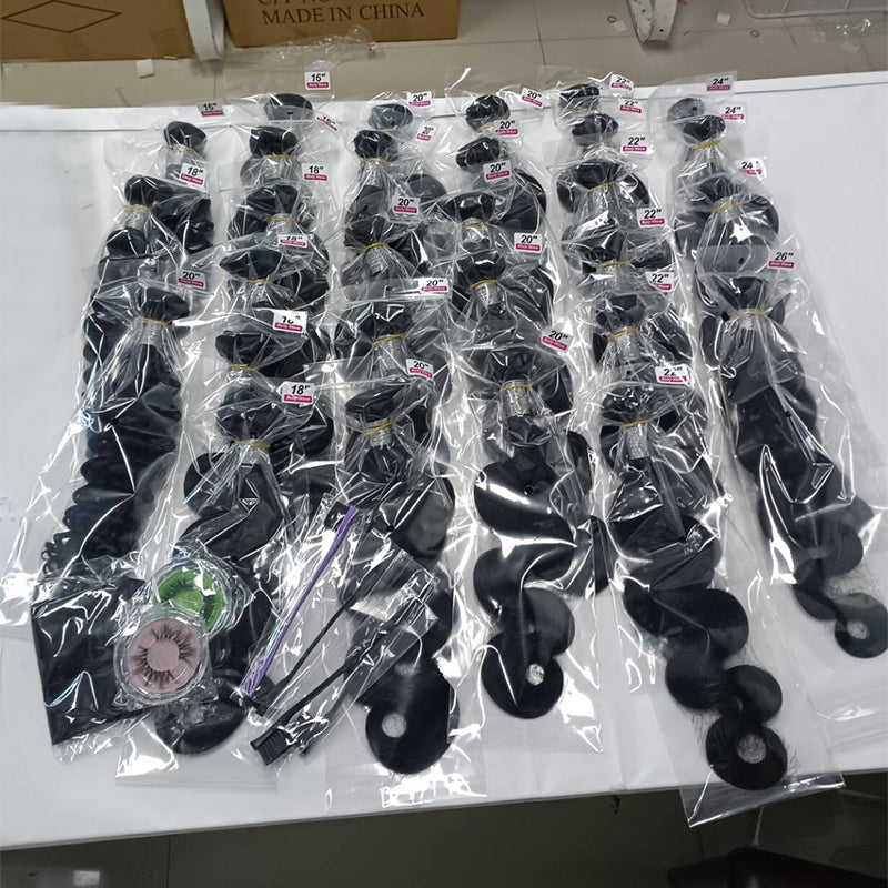 VIYA 9 PCS 12-24 Inch Bundles With 3 PCS 4x4 HD Lace Closure Wholesale Package Deal