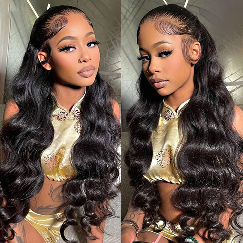 VIYA 13x4 HD Full Lace Frontal Pre Bleached Knots Body Wave Human Hair Wigs