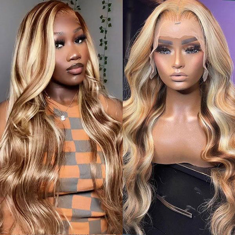 VIYA P4/613 Color Body Wave 13x6 Full Lace Frontal 180% Density Human Hair Wigs