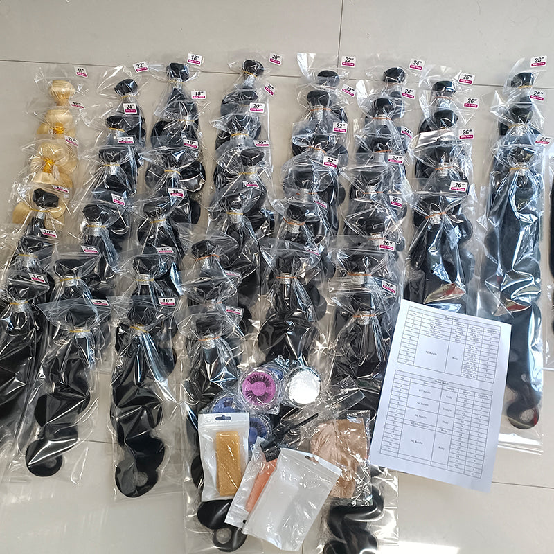 VIYA 8 PCS Bundles Natural Black Body Wave Virgin Hair Wholesale Package Deal