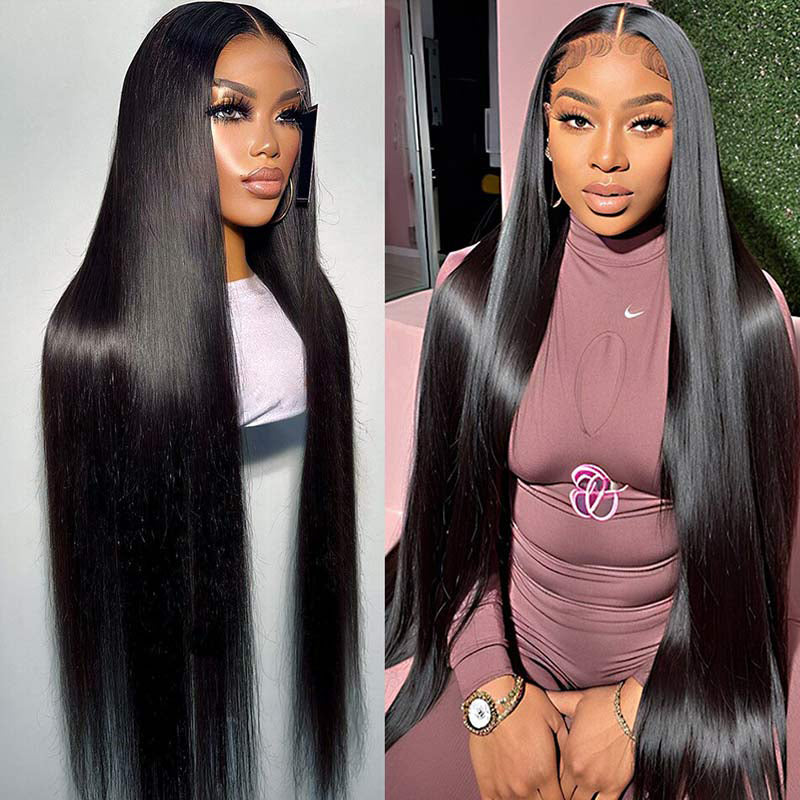 VIYA 6x6 HD Lace Straight/Loose Body Wave Closure Natural Black Human Hair Pre Bleached Knots Wigs