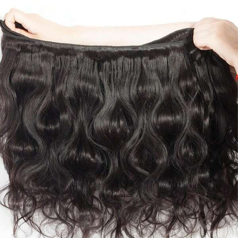 VIYA Body Wave 13x6 HD Lace Frontal With 4 Pcs Bundles Hair Weft Natural Black Human Virgin Hair