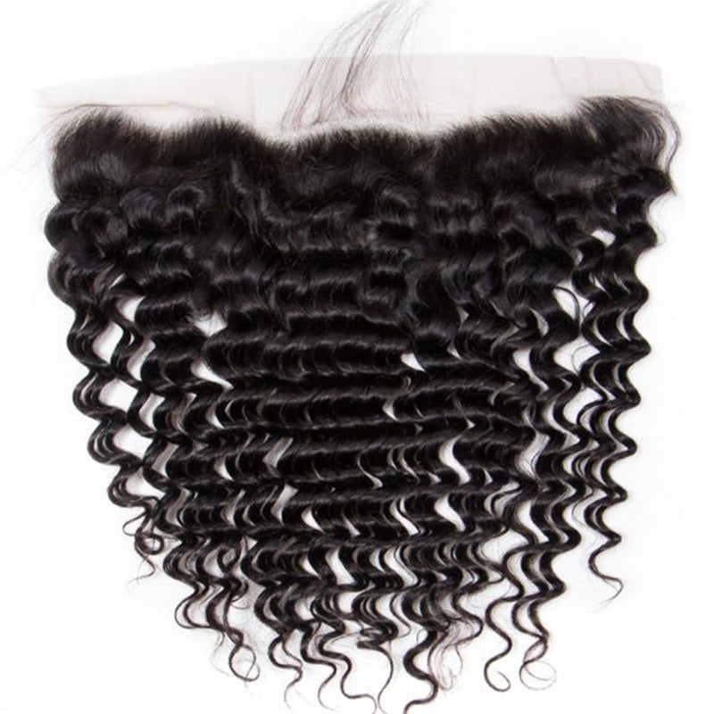 VIYA Deep Wave 13x4&13x6 HD Lace Frontal Natural Black Human Virgin Hair