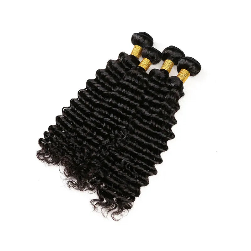 VIYA Deep Wave 4 Bundles Natural Black Unprocessed Virgin Human Hair