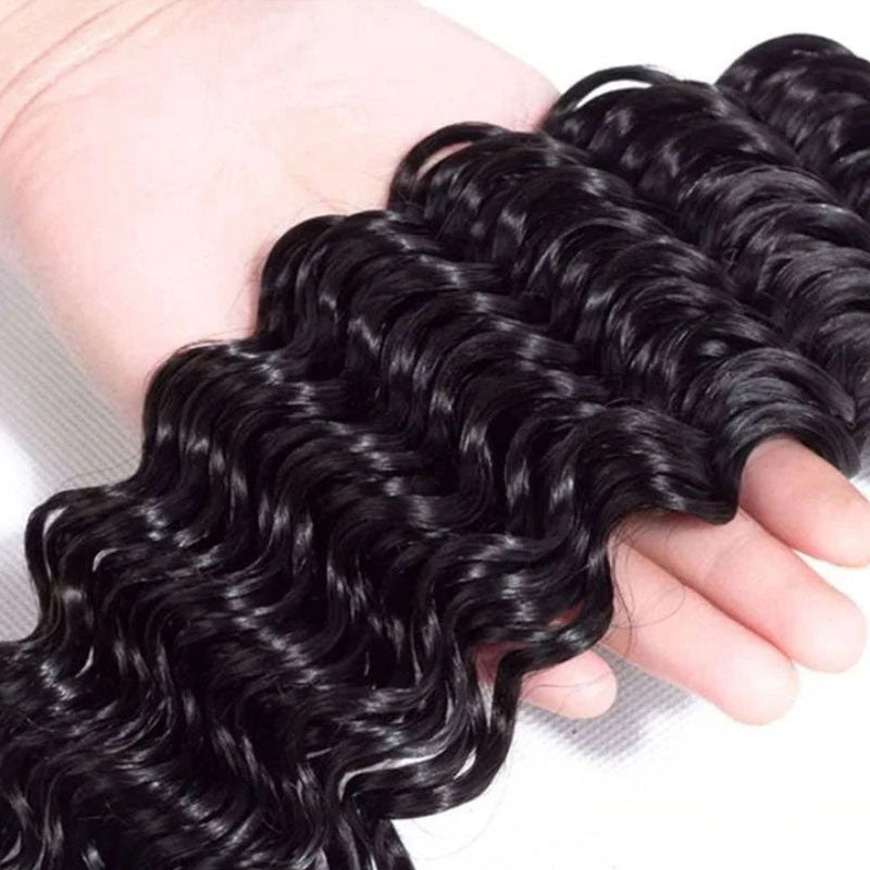 VIYA Deep Wave 4 Bundles Natural Black Unprocessed Virgin Human Hair