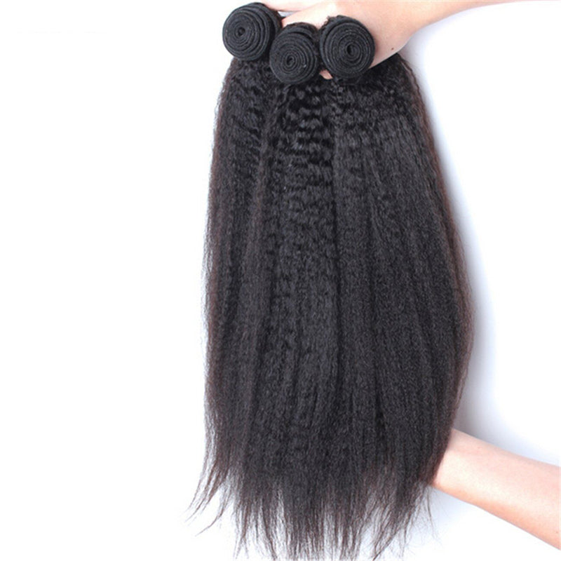 VIYA Kinky Straight 4 Pcs Bundles Natural Black Human Hair