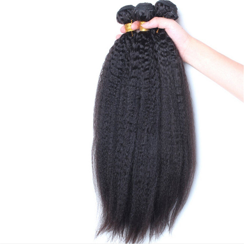 VIYA Kinky Straight 4 Pcs Bundles Natural Black Human Hair