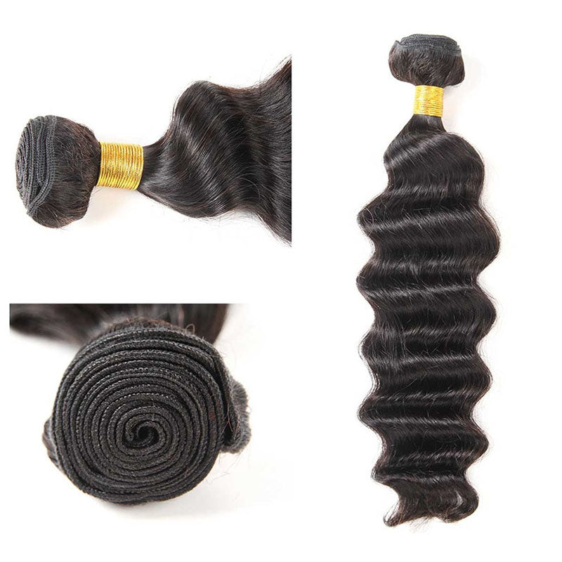 VIYA Loose Deep Wave 1 Pcs Bundle Natural Black Human Virgin Hair