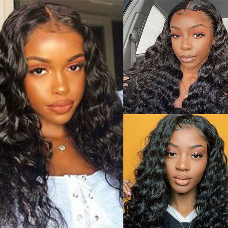 VIYA Loose Deep Wave 4x4 Lace Closure Wig Natural Black Human Hair Wig