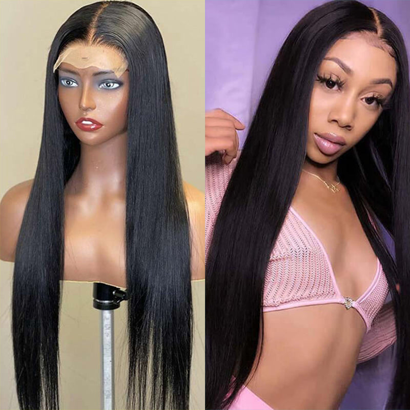 VIYA Straight 5x5 Lace Closure Wig Natural Black Human Hair Wig