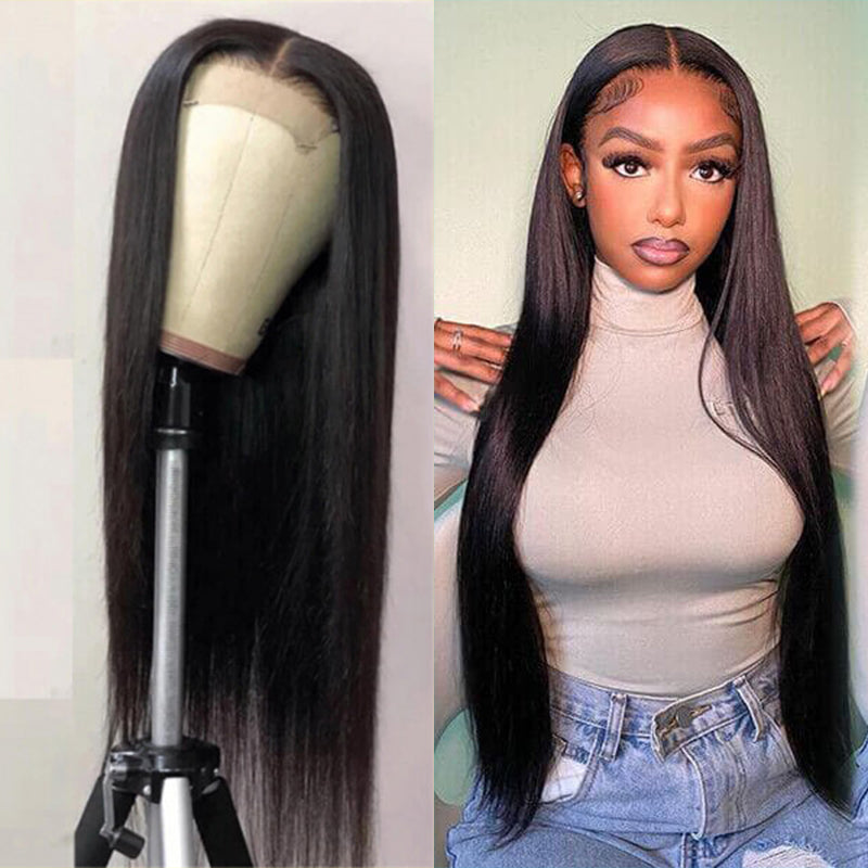 VIYA Straight 5x5 Lace Closure Wig Natural Black Human Hair Wig