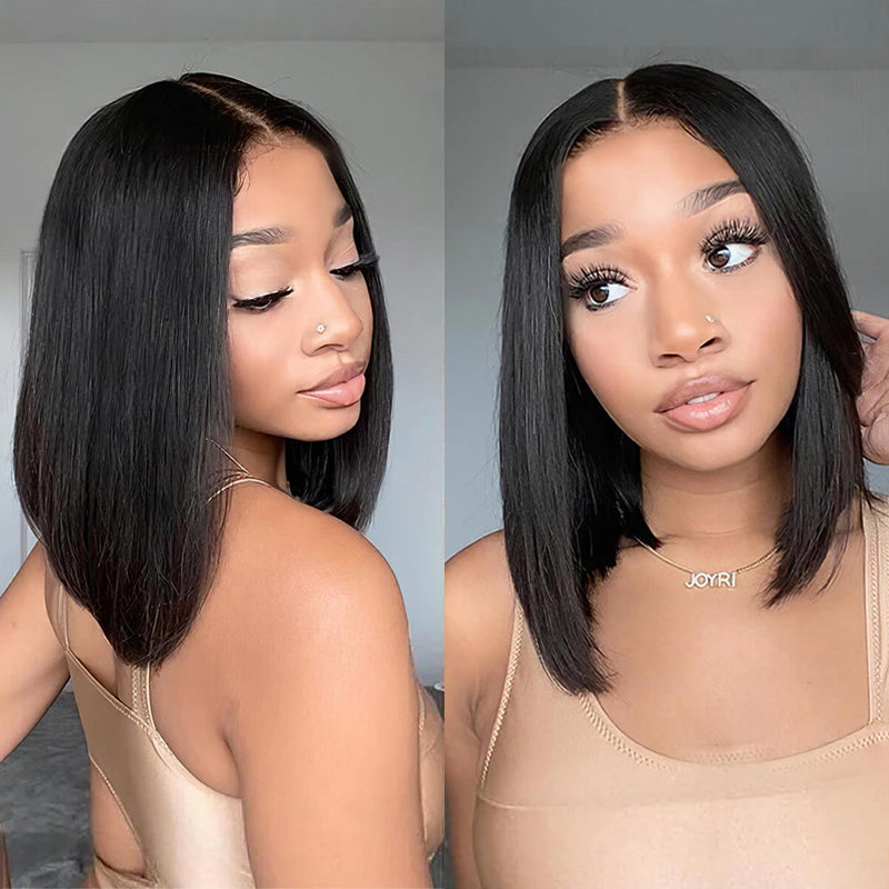 VIYA Straight Bob Full Lace Frontal 180% Density Human Hair Wig With Beginner Friendly