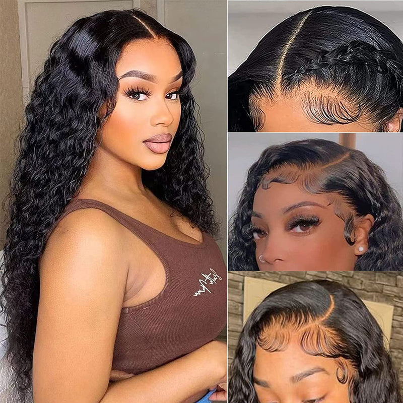 VIYA 13x4 Curly Bob Full HD Lace Frontal Pre Bleached Knots Human Hair Wig Beginner-Friendly