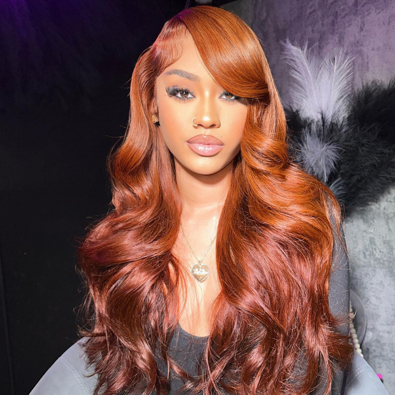 VIYA Full Size™ Glueless 13x6 HD Lace Hairstyles Five Brown Orange All Pre Styled Wig