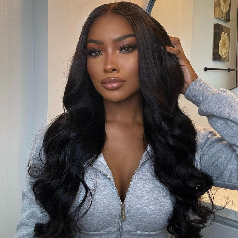 VIYA Full Size™ Glueless 5x5 HD Lace Loose Body Wave Wig Natural Black All Pre Styled Wig