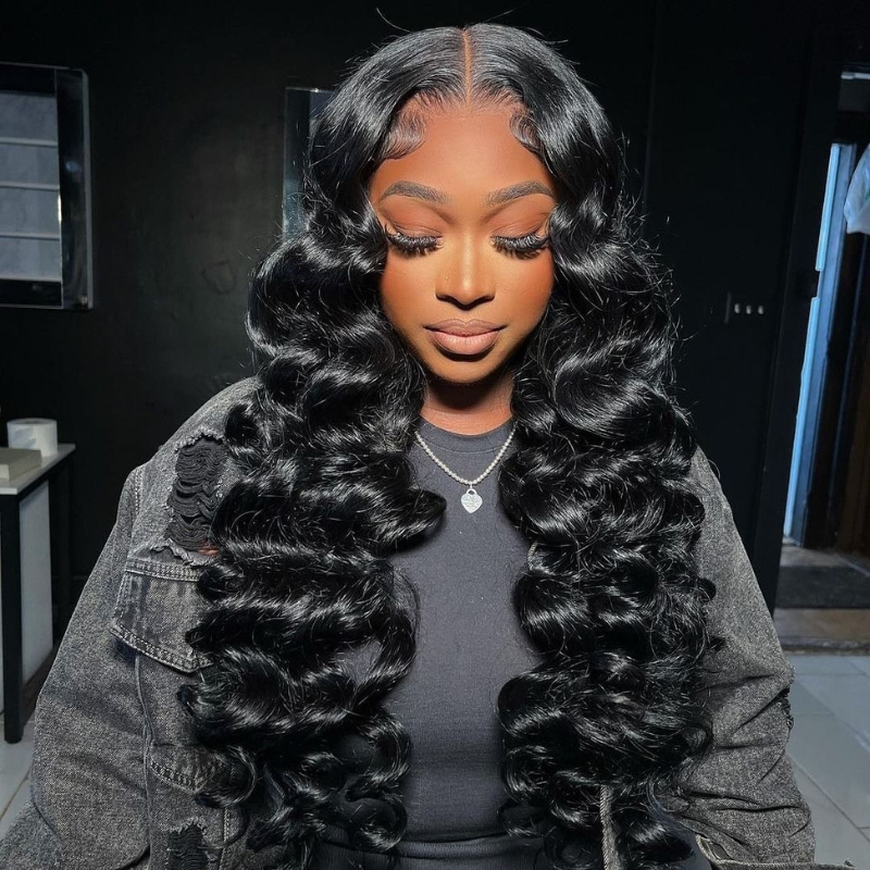 VIYA Full Size™ Glueless 5x5 HD Lace Loose Deep Wave Wig Natural Black All Pre Styled Wig