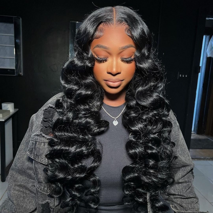 VIYA Full Size™ Glueless 5x5 HD Lace Loose Deep Wave Wig Natural Black All Pre Styled Wig