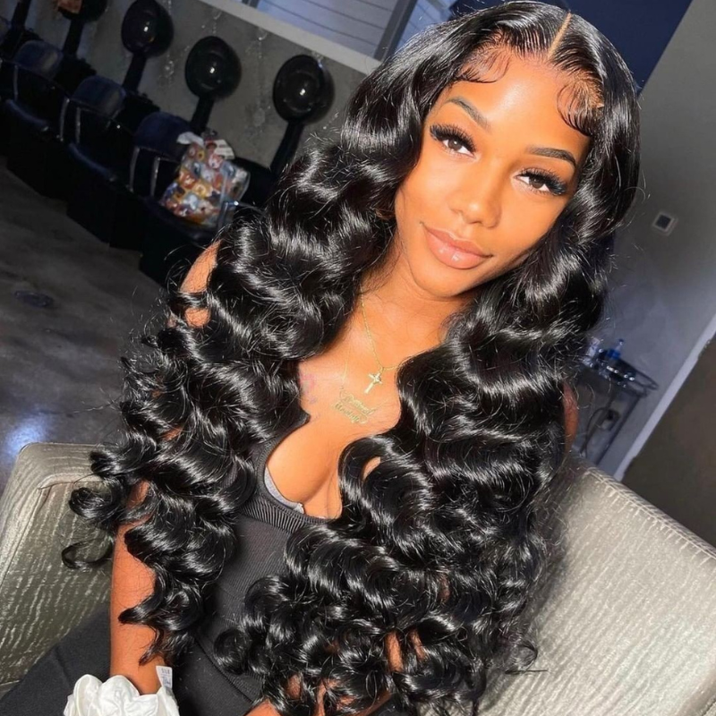 VIYA Full Size™ Glueless 5x5 HD Lace Loose Deep Wave Wig Natural Black All Pre Styled Wig