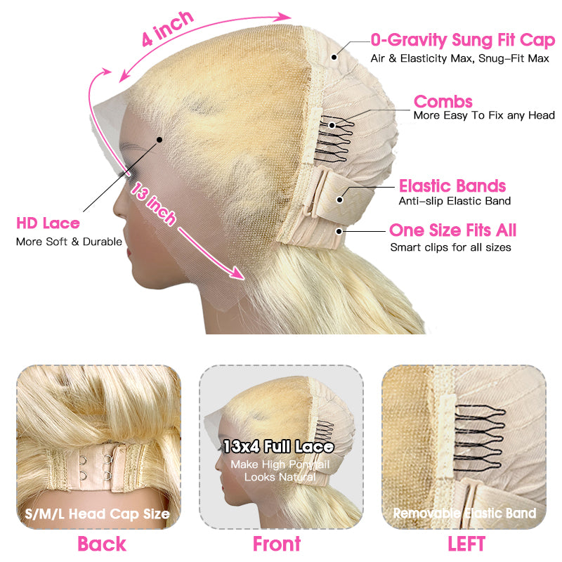 VIYA Straight 613 Blonde Full Size™ 13x4 HD Lace Frontal All Pre Styled Human Hair Wig