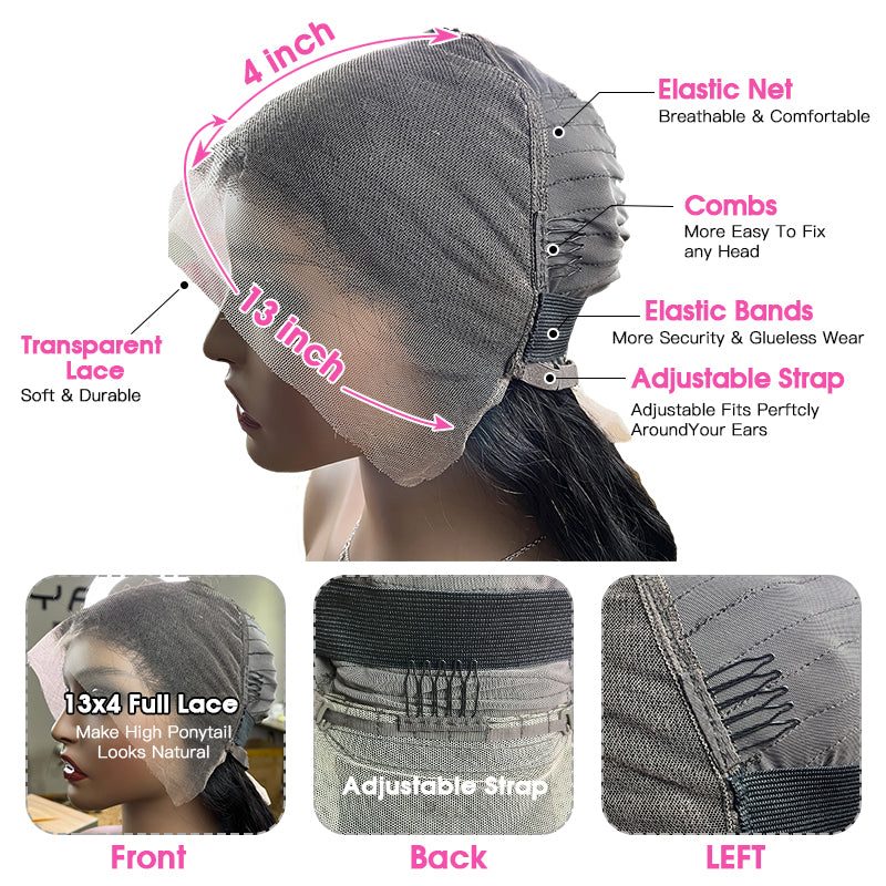 VIYA 3 PCS 13x4 Transparent Lace Frontal All Pre Styled Natural Black Wig Wholesale Package Deal