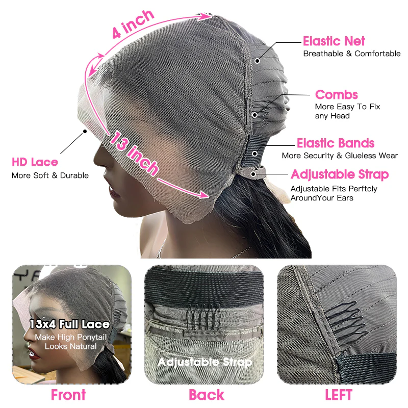 VIYA Full Size™ Spiral Deep Wave 13x4 HD Lace Frontal Human Hair All Pre Styled Wig