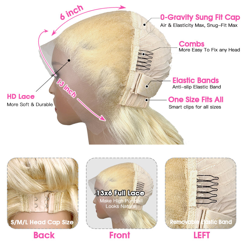 VIYA Full Size™ 13x4/13x6 Full HD Lace Frontal 613 Blonde Loose Body Wave Human Hair Wigs