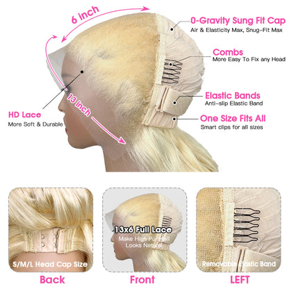 VIYA Full Size™ 13x4/13x6 Full HD Lace Frontal 613 Blonde Loose Body Wave Human Hair Wigs