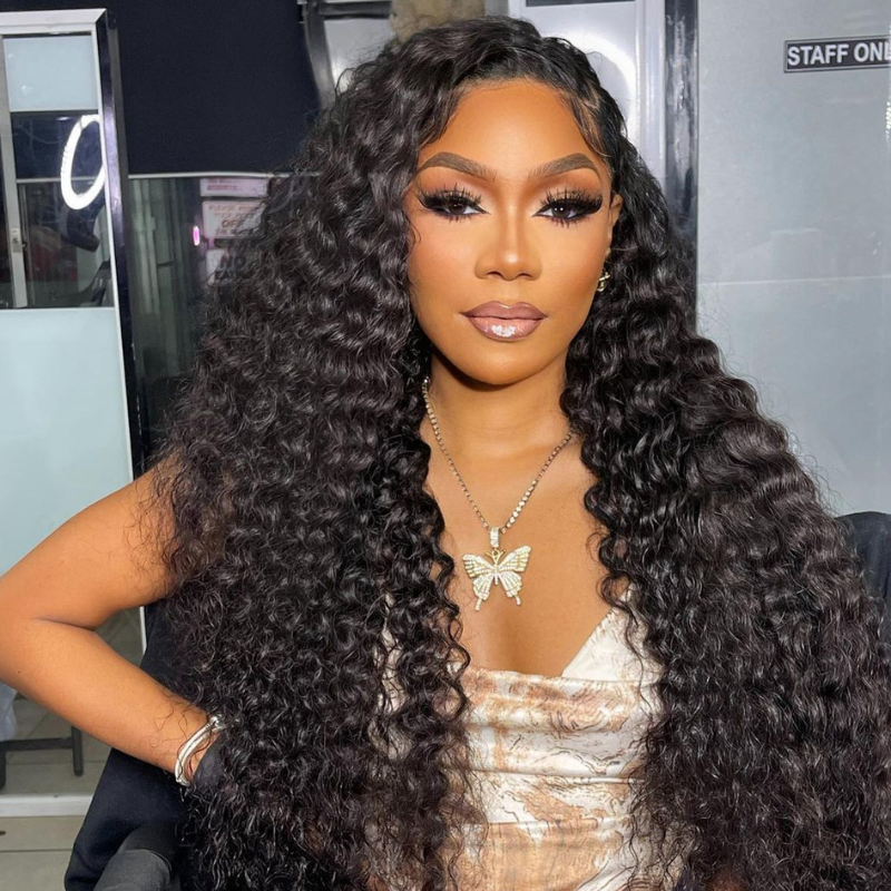 VIYA Full Size™ Glueless 5x5 HD Lace Water Wave Wig Natural Black All Pre Styled Wig